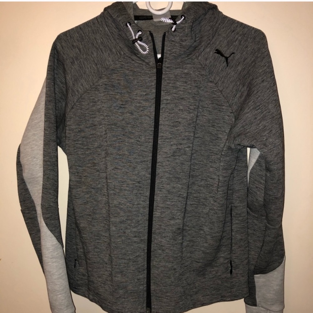 PUMA zip hoodie Women M - Charcoal & Heather grey